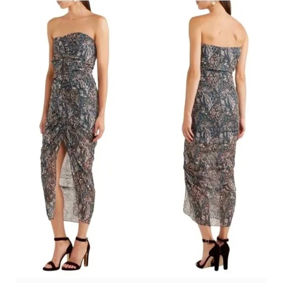 Veronica Beard Dresses & Skirts - Veronica Beard Silk Paisley Strapless Dress Ruched Draped Midi 2